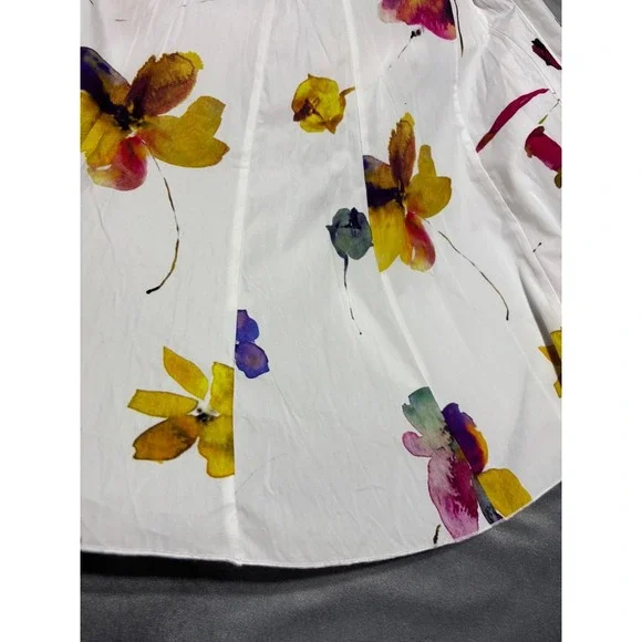 Max&Co. Womens Size 4 Ernest White Floral Poplin Midi Shirt Dress - Picture 9 of 9